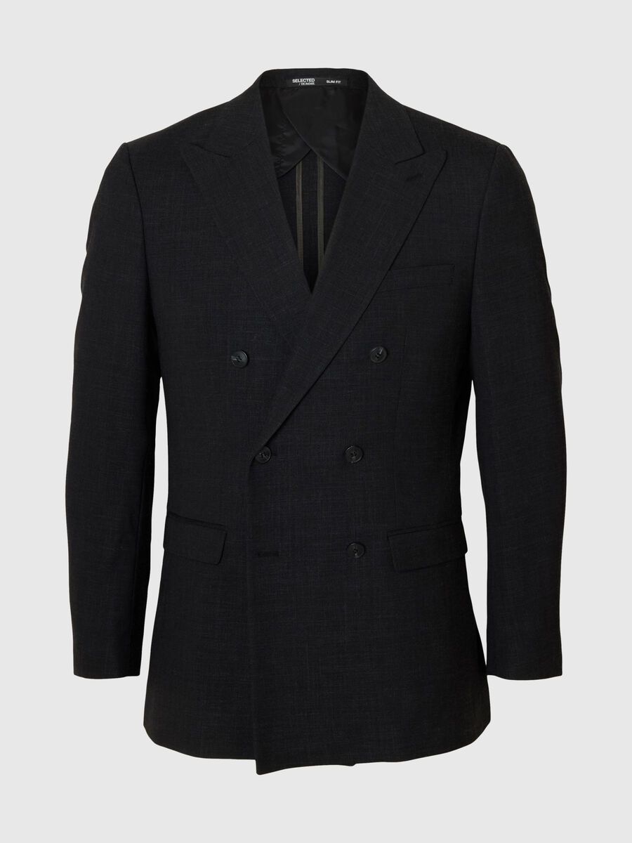 Selected CORTE SLIM BLAZER CON DOBLE BOTONADURA, Black, highres - 16098184_Black_001.jpg