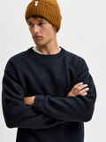 Selected CREW NECK KNITTED PULLOVER, Anthracite, highres - 16081042_Anthracite_008.jpg