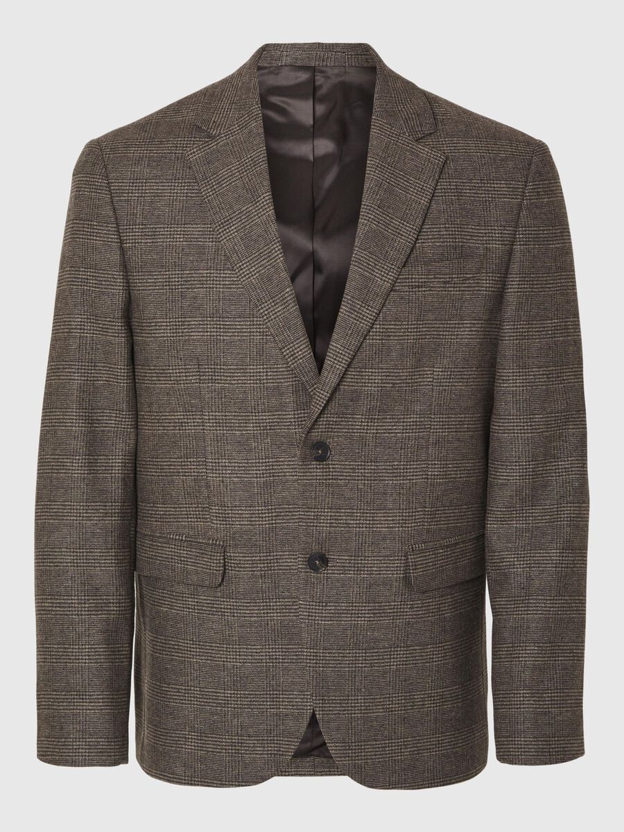 Selected KARIERTER WOLLGEMISCH BLAZER, Brownie, highres - 16094332_Brownie_1115790_001.jpg