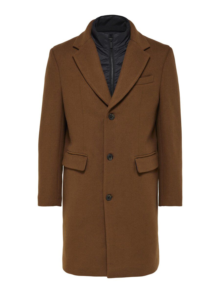 Selected TAILORED WOOL COAT, Camel, highres - 16089400_Camel_001.jpg