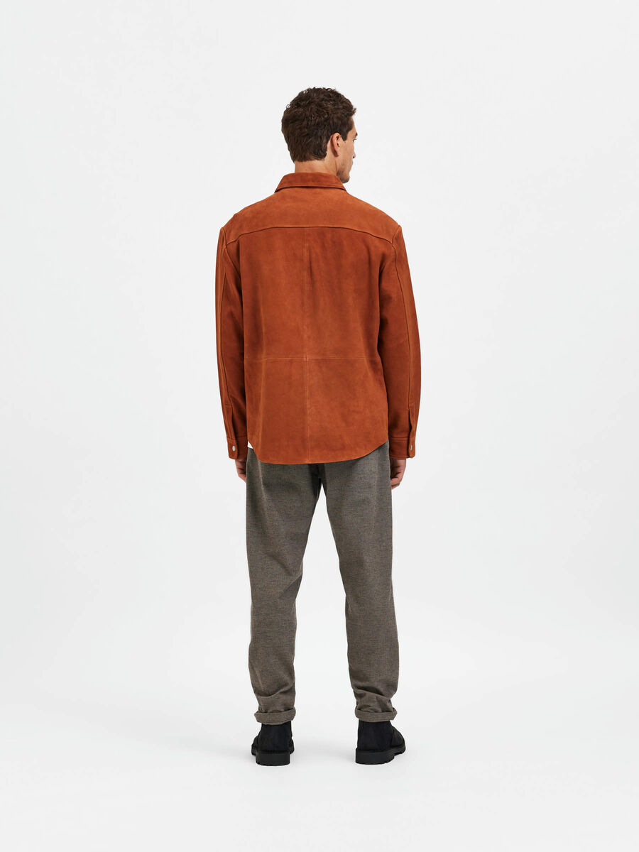 Brown SUEDE OVERSHIRT Selected®