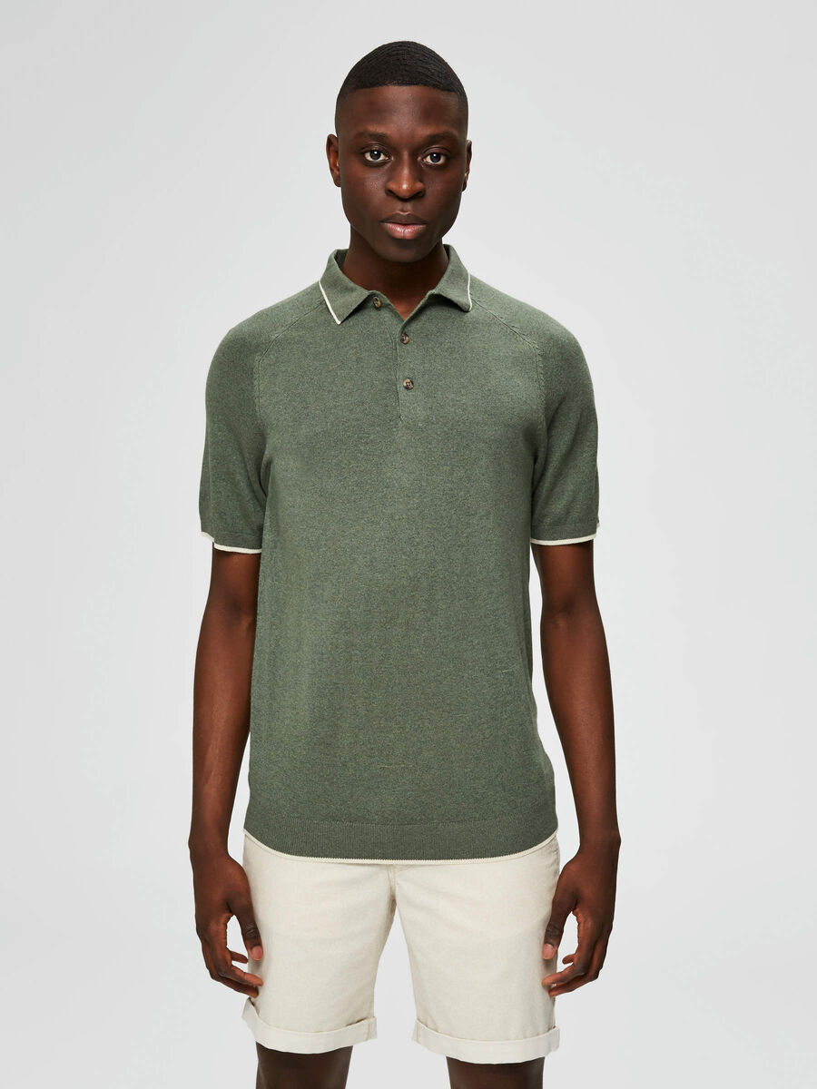 Selected REGULAR FIT KNIT - POLO SHIRT, Beetle, highres - 16073239_Beetle_754749_003.jpg