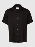 Selected SATIN KORTÆRMET SKJORTE, Black, highres - 16098137_Black_001.jpg