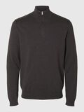 Selected HALF-ZIP PULL EN MAILLE, Chocolate Torte, highres - 16074687_ChocolateTorte_779218_001.jpg