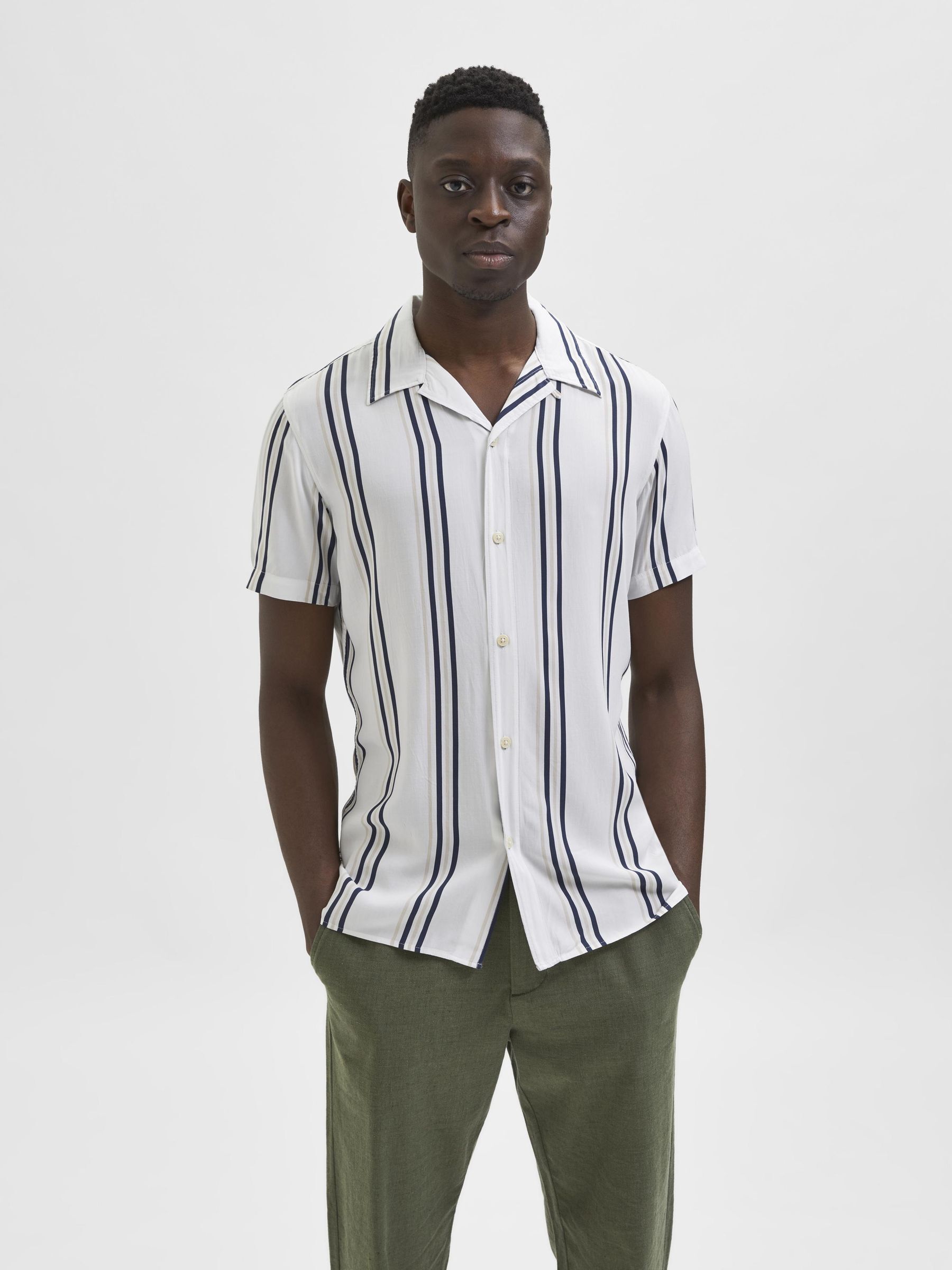 Beige STRIPED SHIRT | Selected®