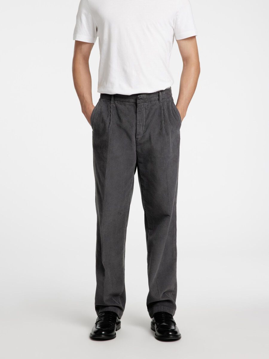 Selected 220 LOOSE FIT CORDUROY TROUSERS, Asphalt, highres - 16094567_Asphalt_003.jpg