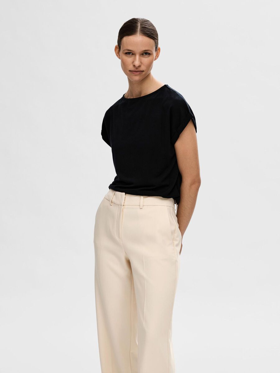 Selected BOATNECK T-SHIRT, Black, highres - 16093673_Black_003.jpg