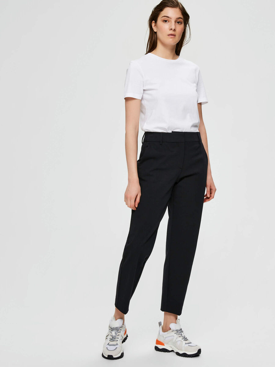 Selected CROPPED TAPERED TROUSERS, Black, highres - 16078454_Black_008.jpg