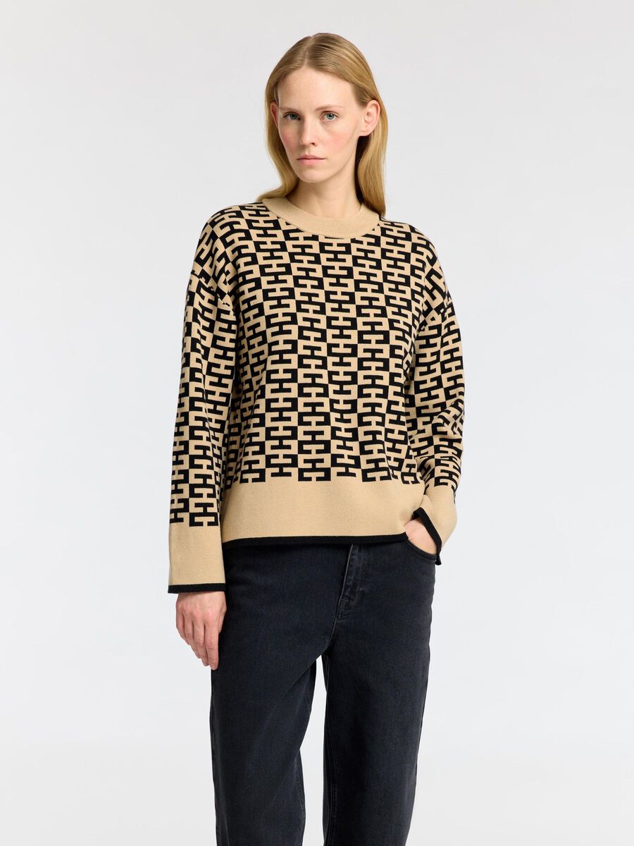 Selected VISCOSE BLEND KNITTED JUMPER, Irish Cream, highres - 16097341_IrishCream_1176766_003.jpg