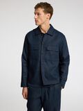 Selected 100% LINEN OVERSHIRT, Outer Space, highres - 16098995_OuterSpace_008.jpg