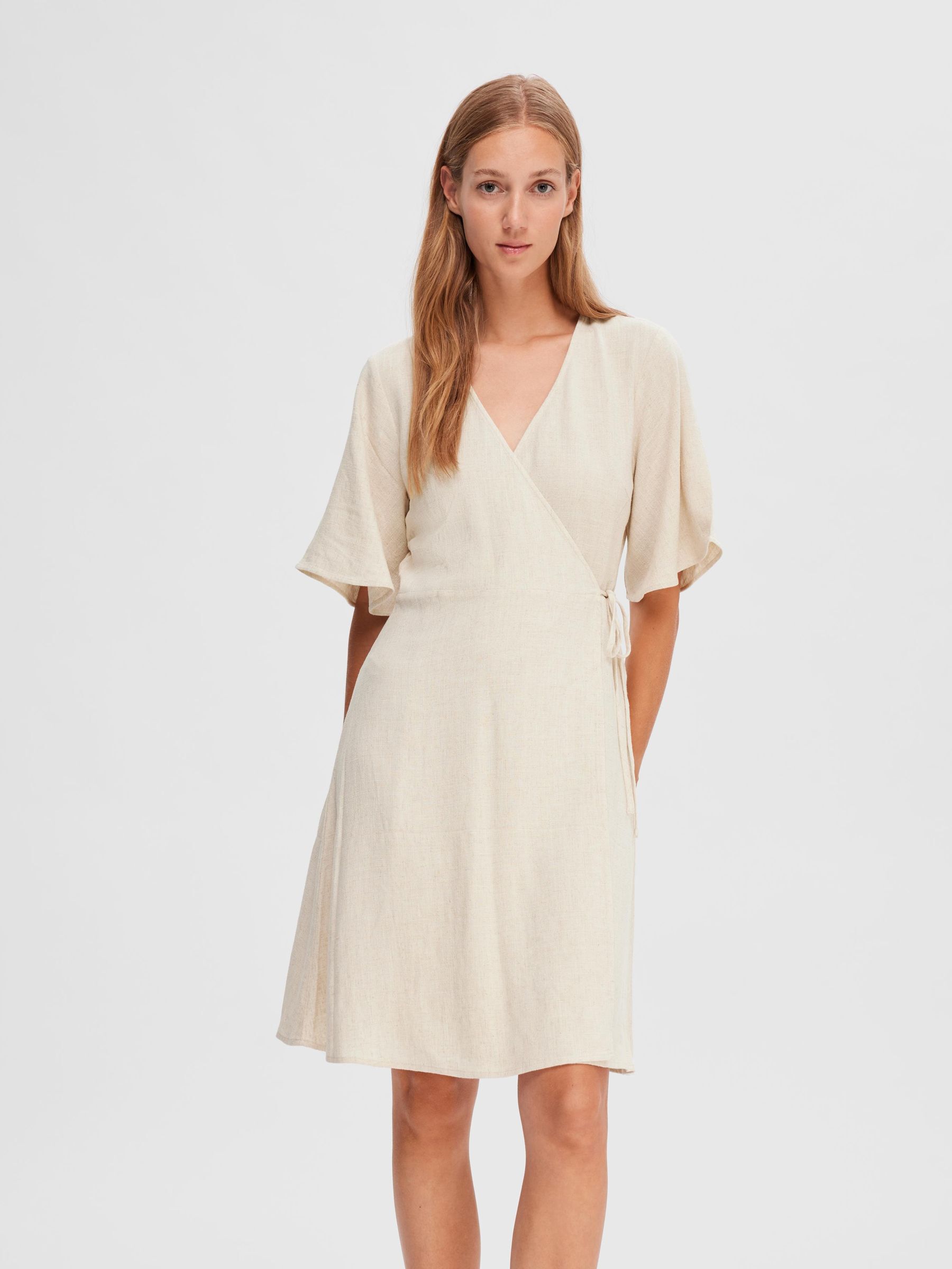 Half sleeve shop wrap dress