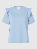 Selected FRILLED SHORT-SLEEVED T-SHIRT, Cashmere Blue, highres - 16097108_CashmereBlue_001.jpg