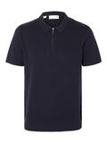 Selected KNITTED POLO SHIRT, Dark Sapphire, highres - 16092578_DarkSapphire_001.jpg