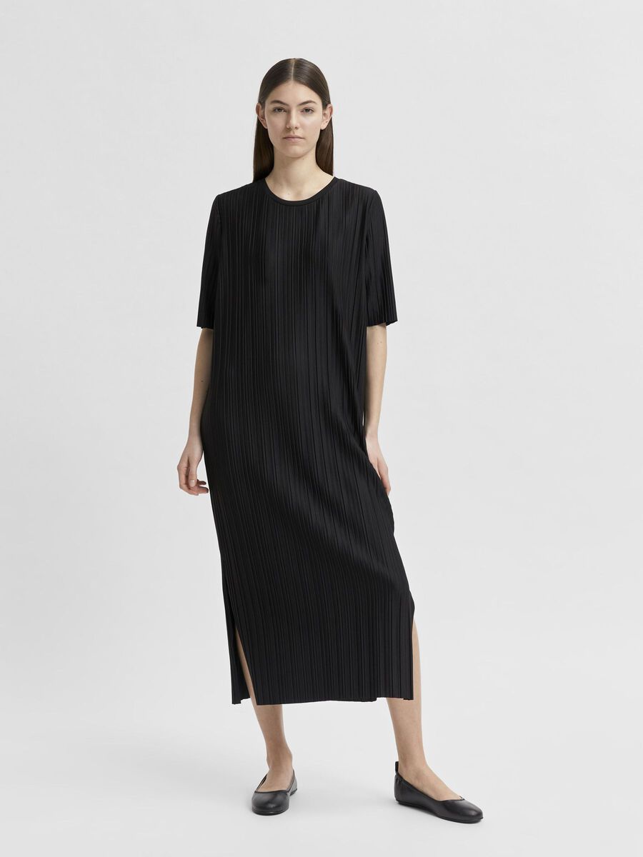 Selected COUPE DROITE PLISSÉE ROBE, Black, highres - 16079111_Black_003.jpg