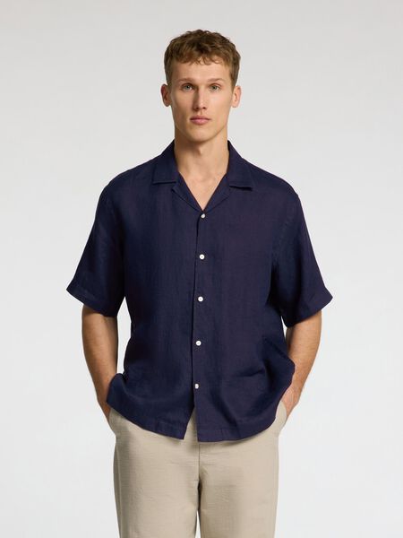 Selected 100% LEINEN KURZARMHEMD, Navy Blazer, highres - 16096908_NavyBlazer_003.jpg