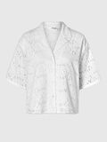 Selected BRODERIE ANGLAISE SHORT SLEEVED SHIRT, Snow White, highres - 16095999_SnowWhite_001.jpg