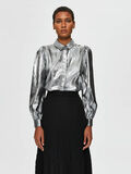 Selected MANCHES BOUFFANTES - CHEMISE, Silver, highres - 16077600_Silver_003.jpg