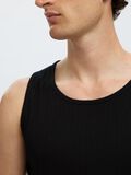 Selected RIBBED COTTON TANK TOP, Black, highres - 16097660_Black_006.jpg