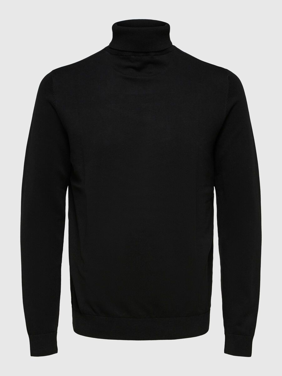 Selected LÅNGÄRMAD POLOTRÖJA TRÖJA, Black, highres - 16074684_Black_001.jpg