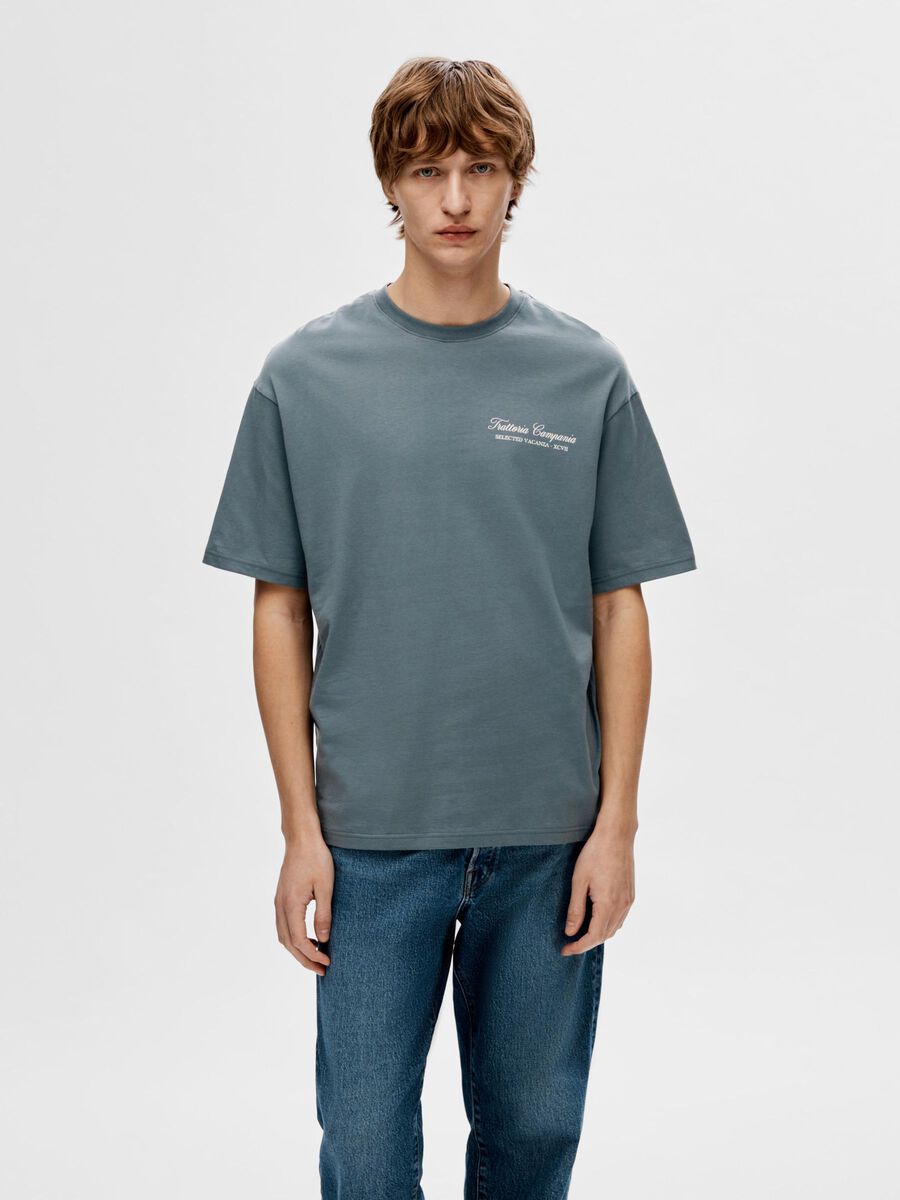 Selected Homme - T-shirt oversize avec imprimé dessin de danse au