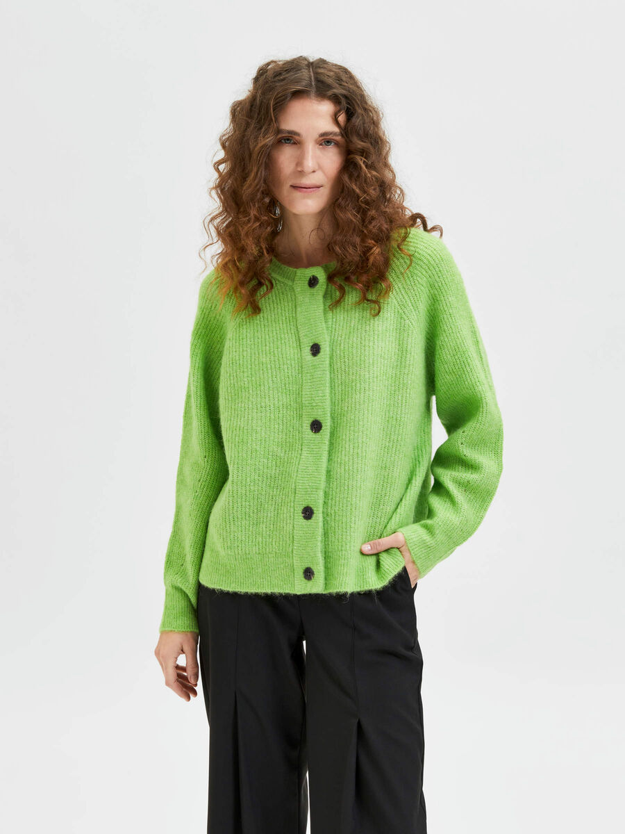 Selected BUTTONED SHORT CARDIGAN, Greenery, highres - 16074495_Greenery_774016_003.jpg