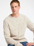 Selected CABLE KNIT CREW NECK JUMPER, Oatmeal, highres - 16094503_Oatmeal_008.jpg