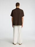 Selected 100% LINNE KORTÄRMAD SKJORTA, Chocolate Brown, highres - 16096908_ChocolateBrown_004.jpg
