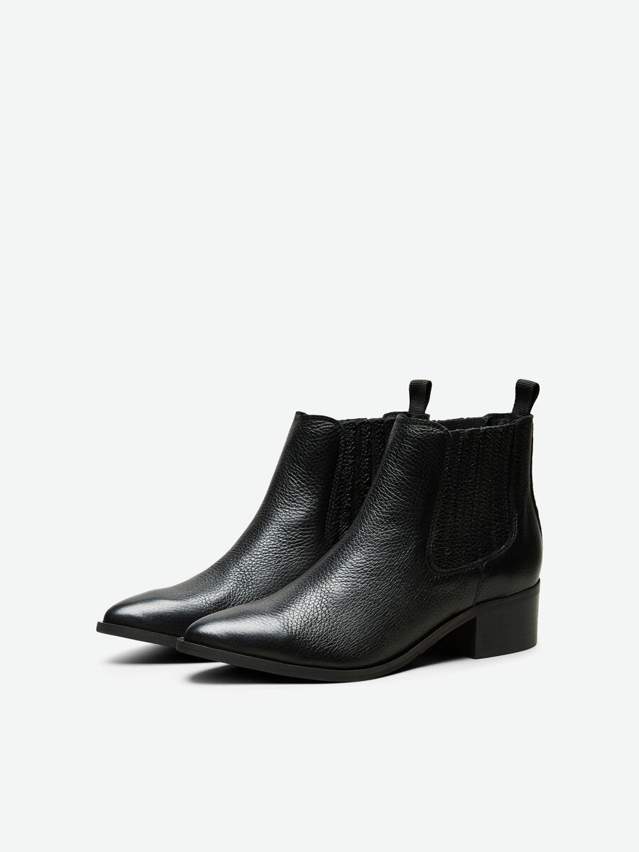 Selected LEATHER CHELSEA - BOOTS, Black, highres - 16066097_Black_007.jpg