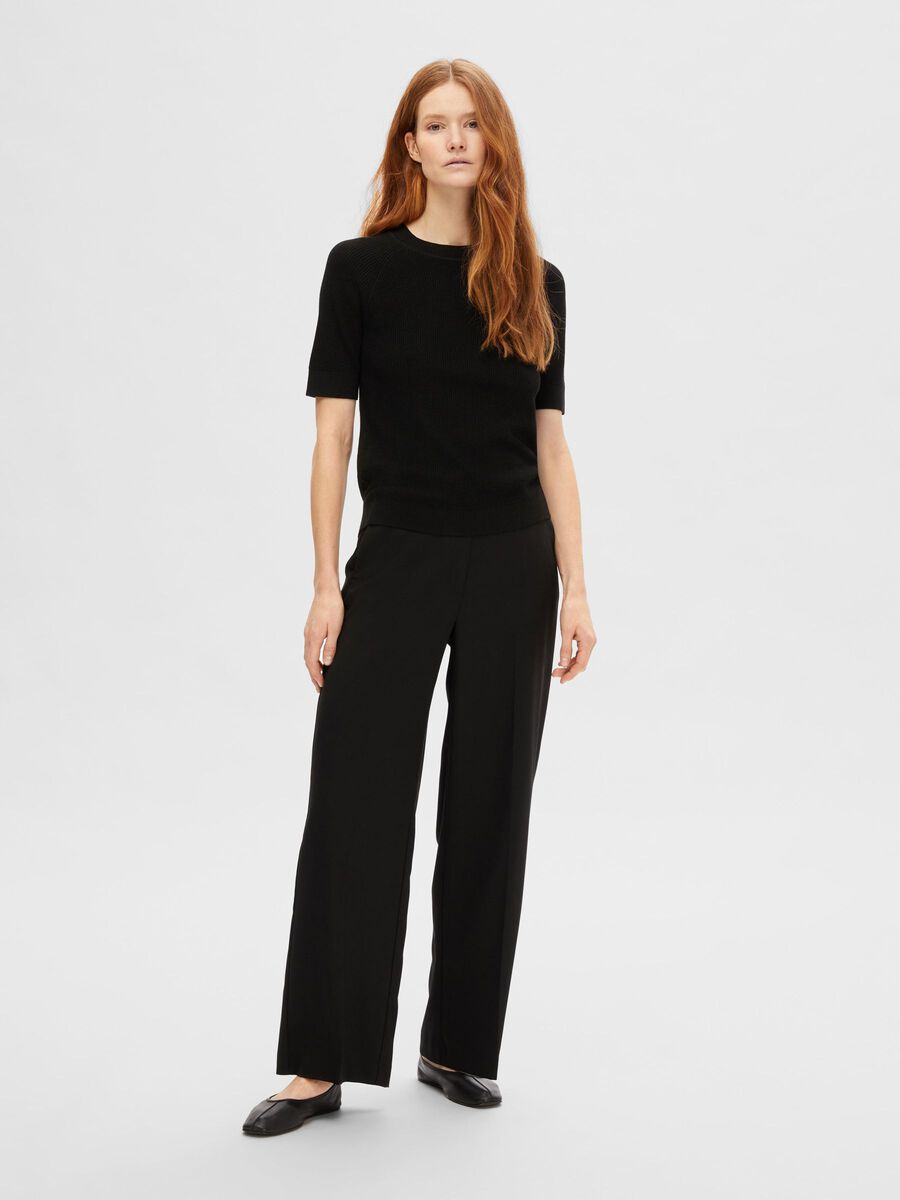 Selected VISCOSE BLEND KNITTED TOP, Black, highres - 16092292_Black_005.jpg