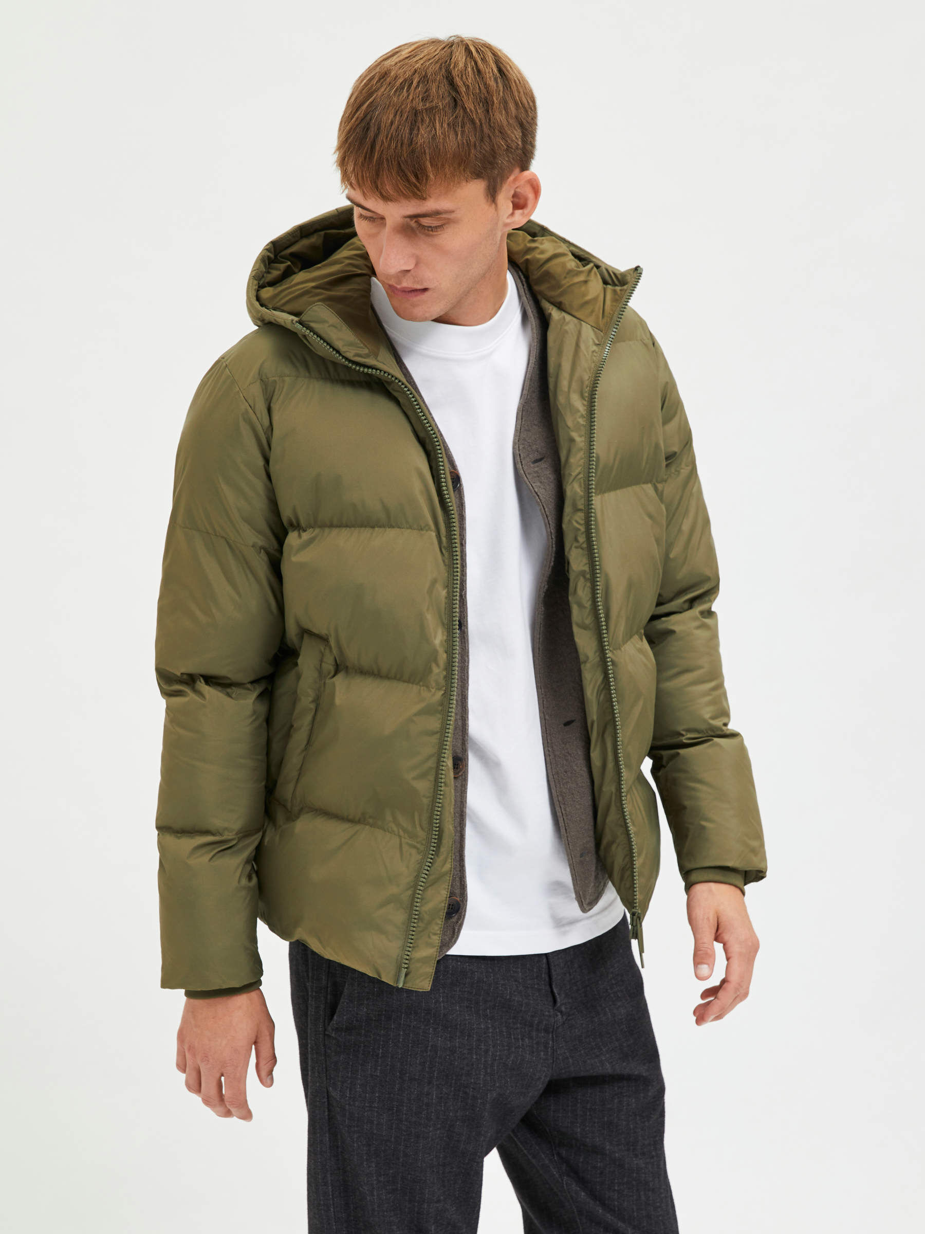 SHORT PUFFER JACKET Brown SELECTED HOMME