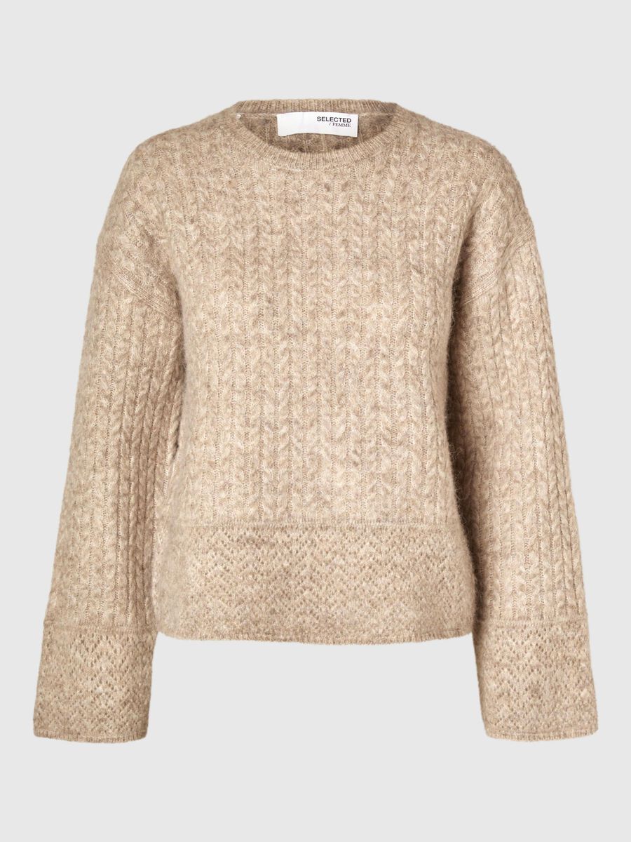 Selected TEXTURIERTER WOLLGEMISCH PULLOVER, Irish Cream, highres - 16094705_IrishCream_1133751_001.jpg