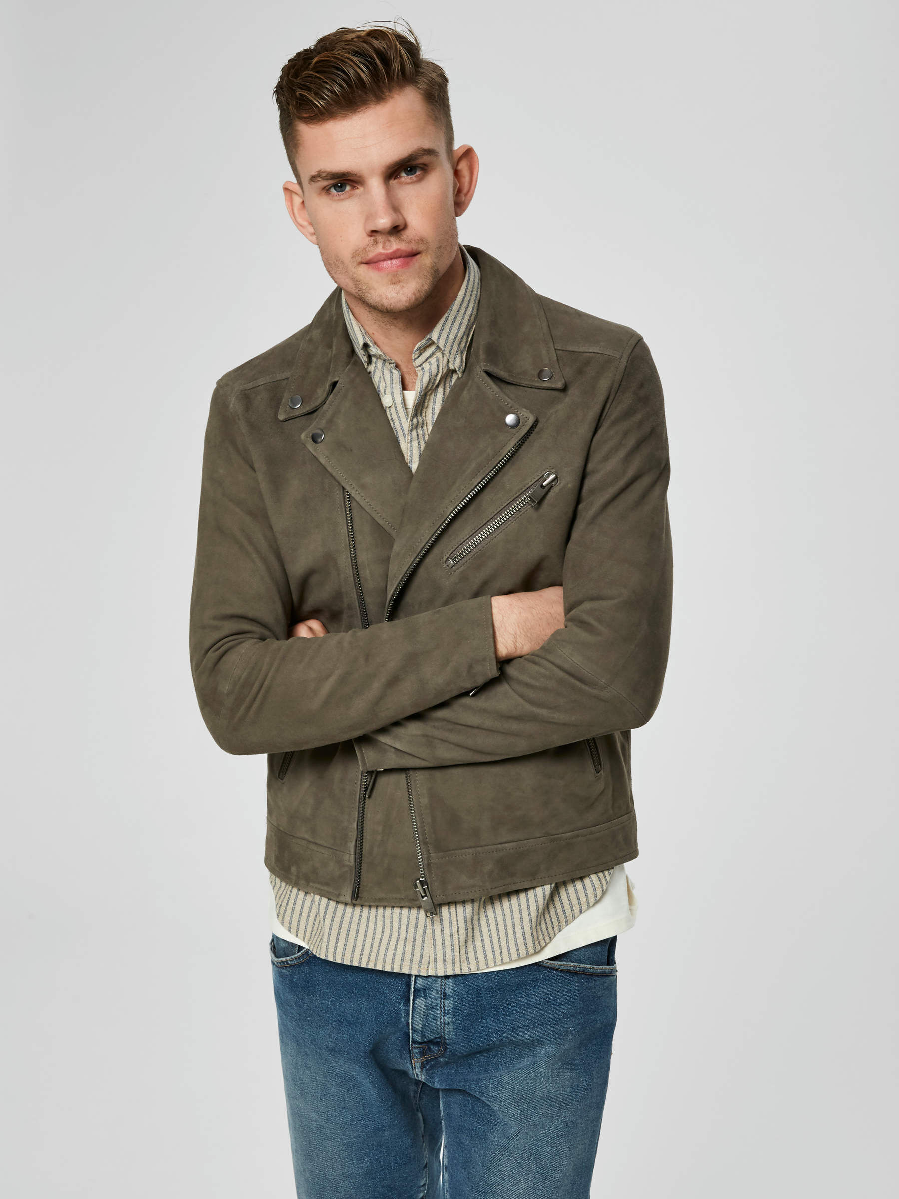 Selected homme suede jacket cheap