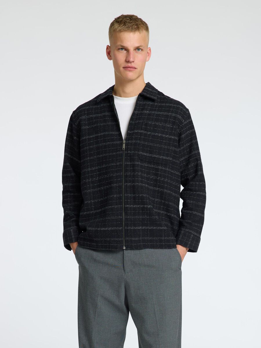 Selected ZIPPED OVERSHIRT, Black, highres - 16097193_Black_1171106_003.jpg