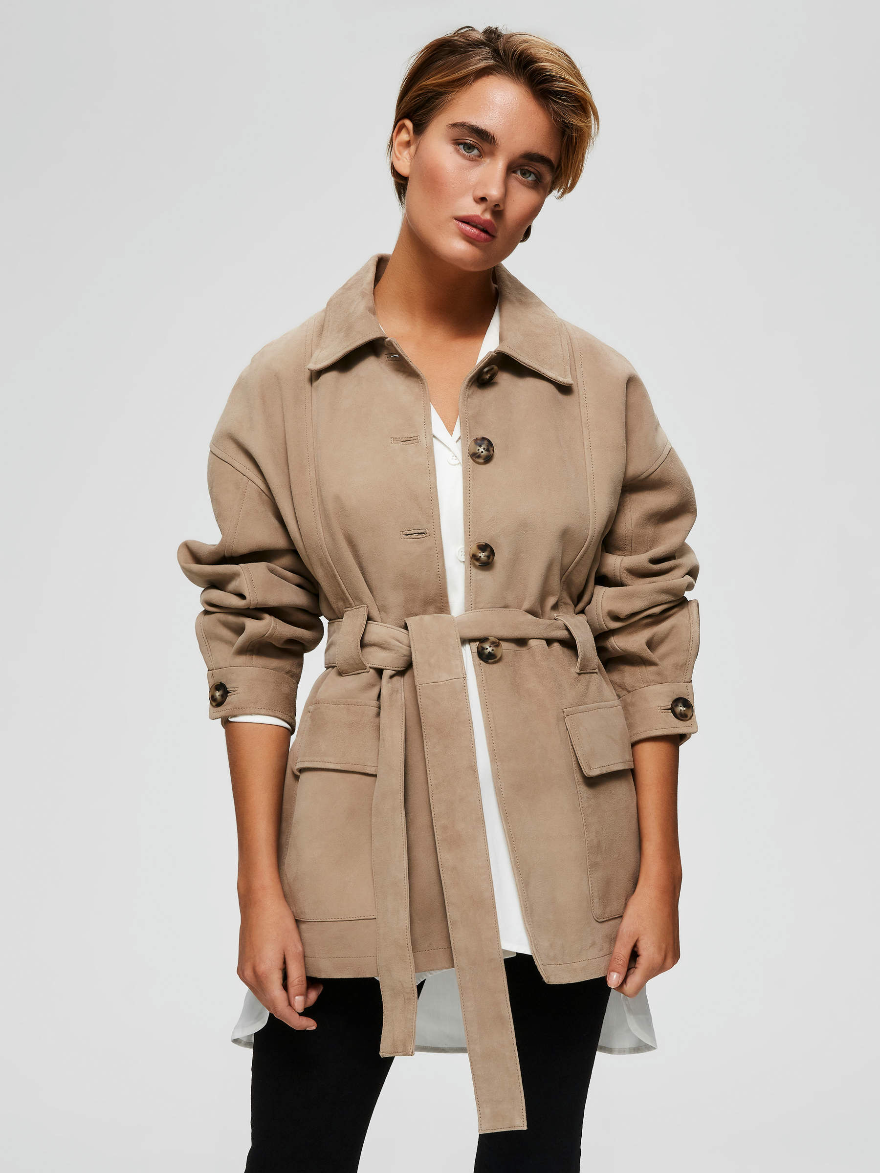 suede look coat