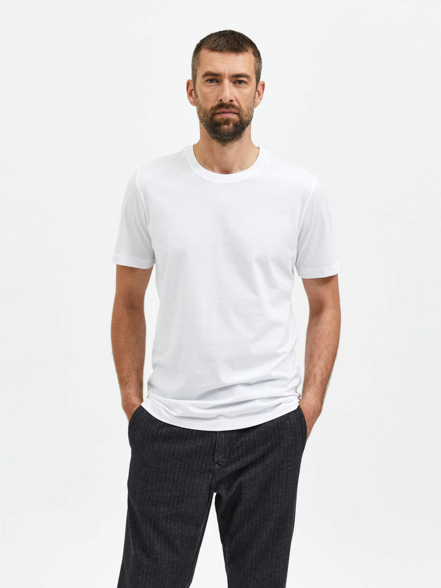 Selected BASIC 2-PACK T-SHIRT, Bright White, highres - 16083095_BrightWhite_003.jpg