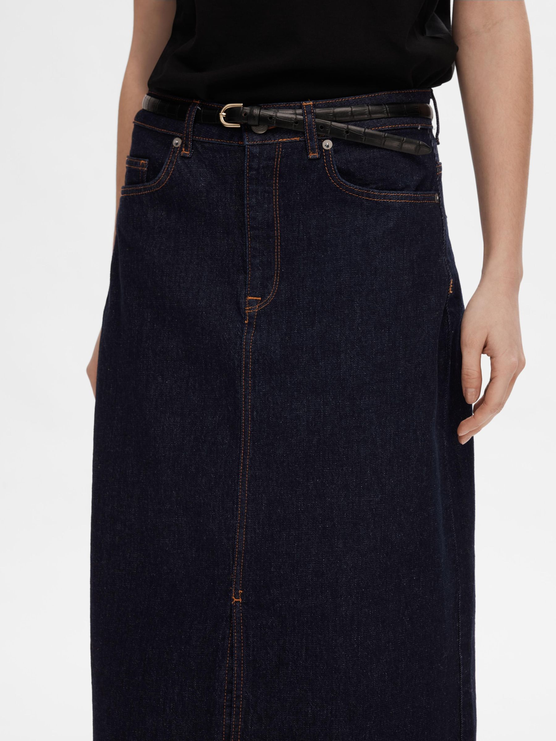Goldsign denim 2025 midi skirt