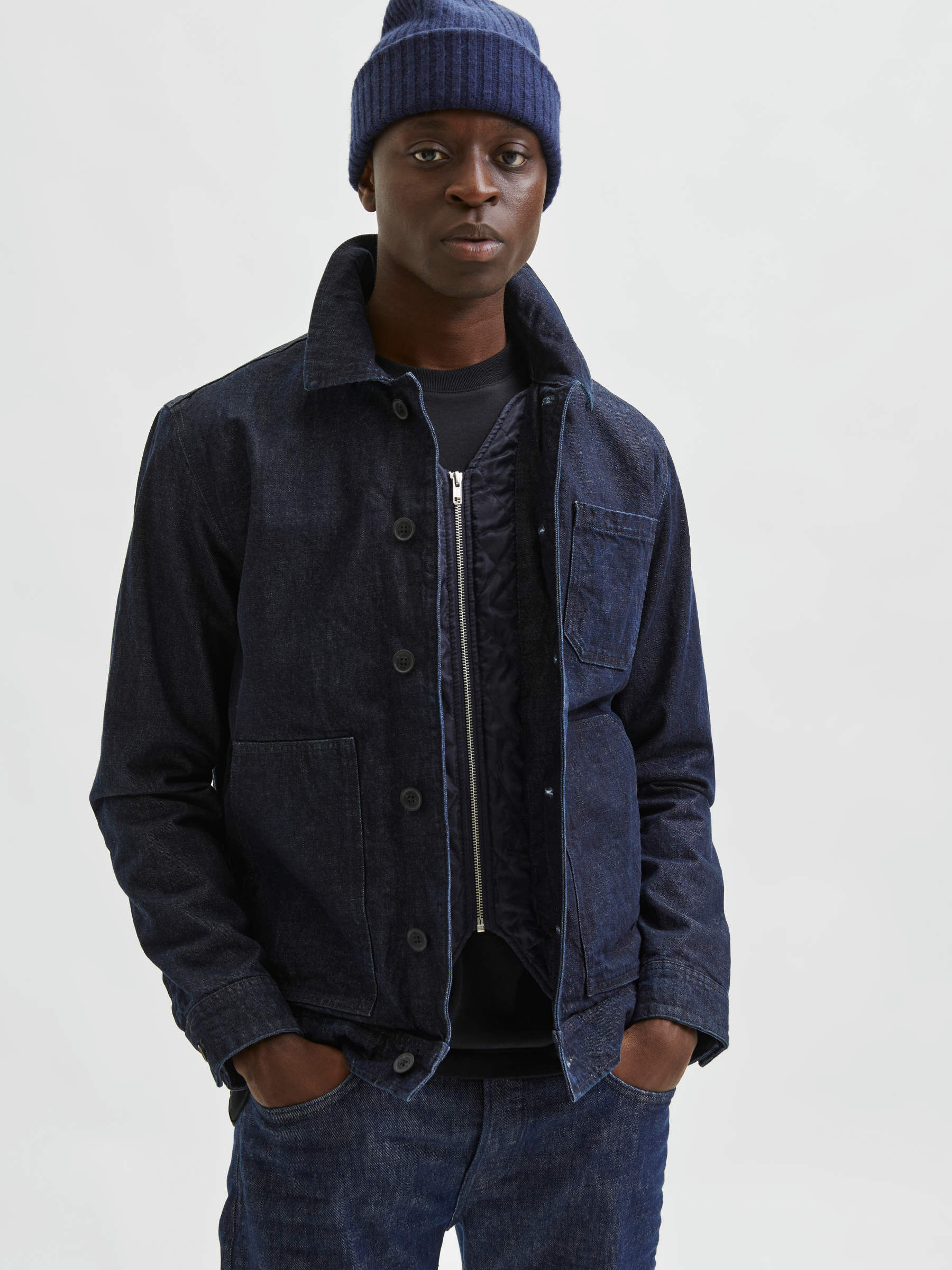 Blue TAPERED DENIM JACKET | Selected®