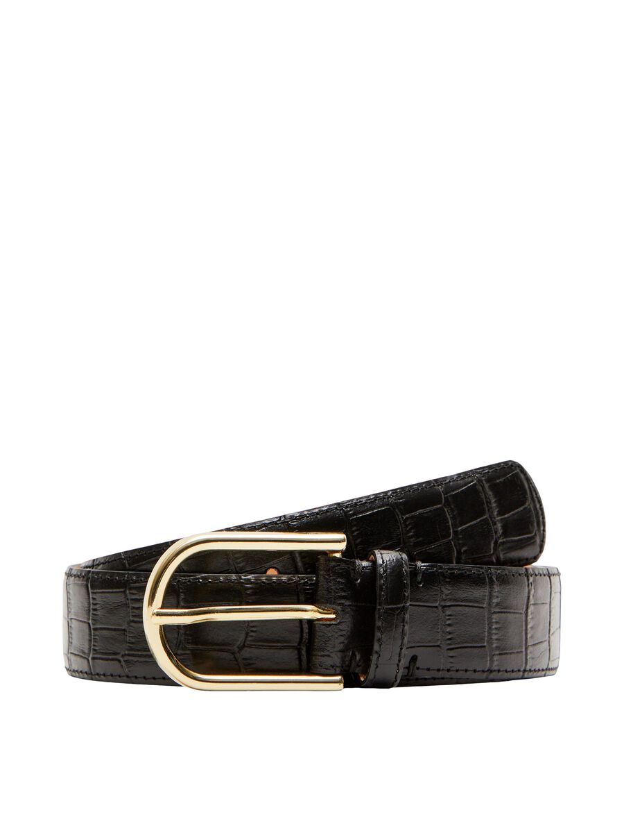 Selected RELIEFMUSTER LEDER GÜRTEL, Black, highres - 16093442_Black_001.jpg