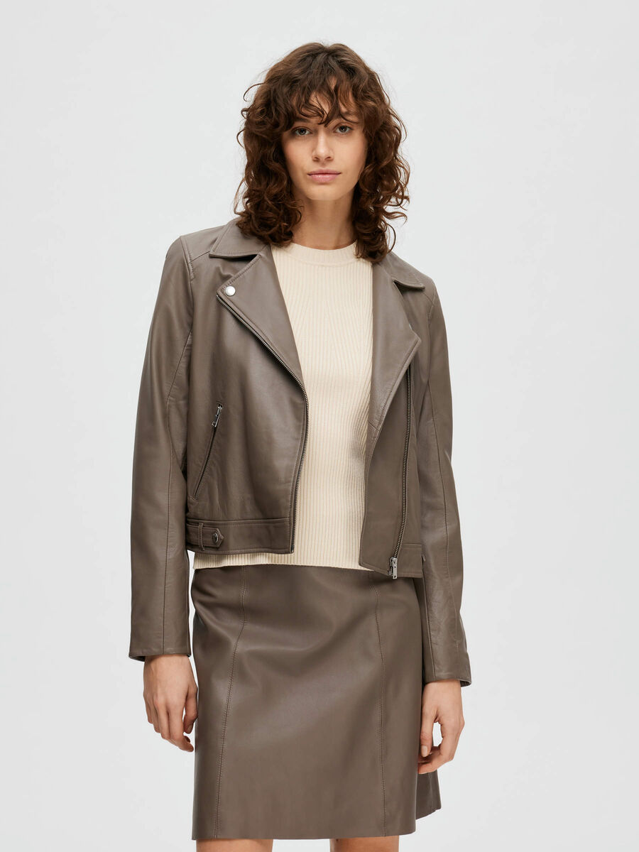 Selected CLASSIC LEATHER JACKET, Morel, highres - 16071712_Morel_003.jpg
