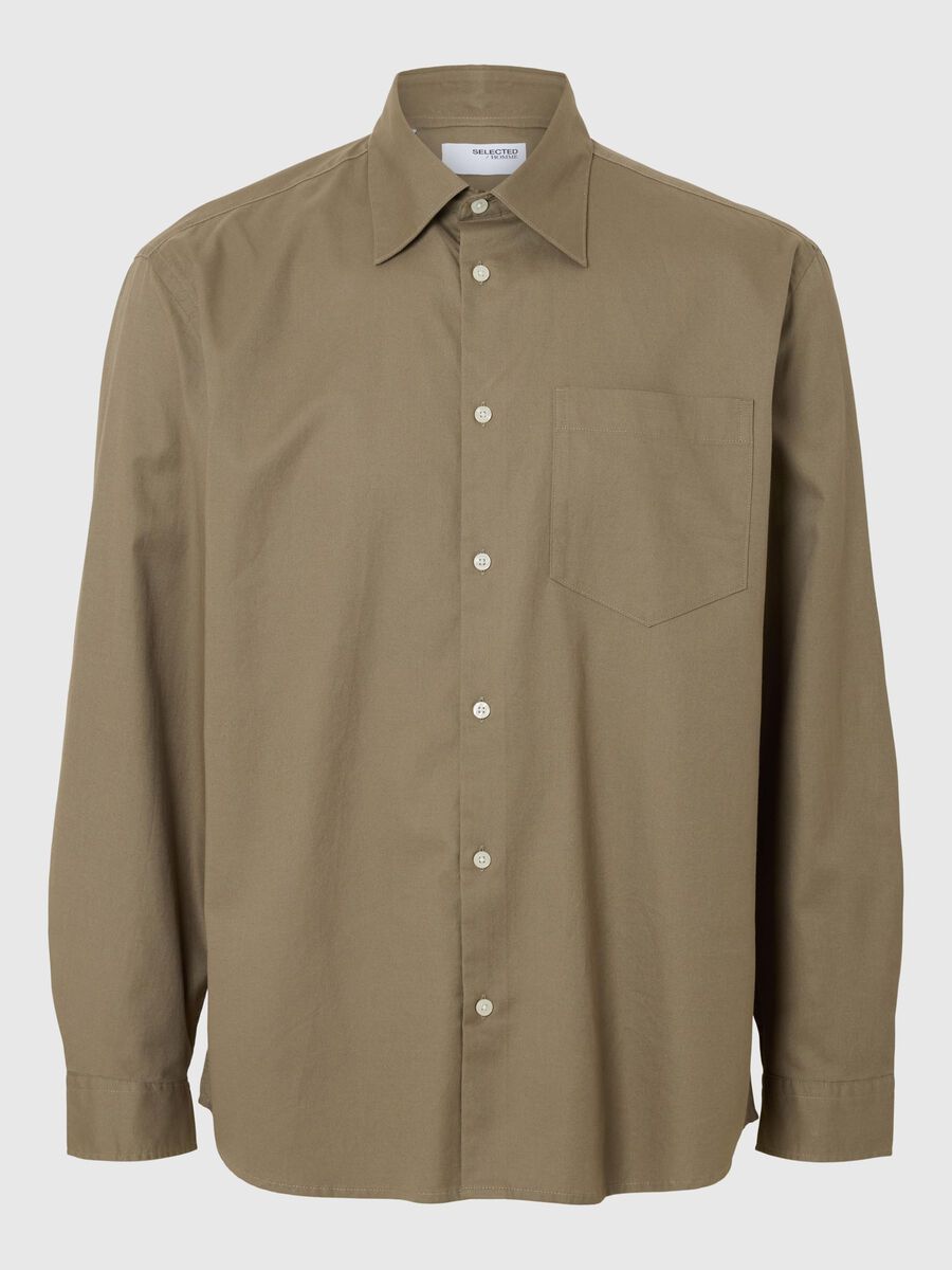 Selected RELAXED FIT TWILL HEMD, Vetiver, highres - 16096877_Vetiver_001.jpg