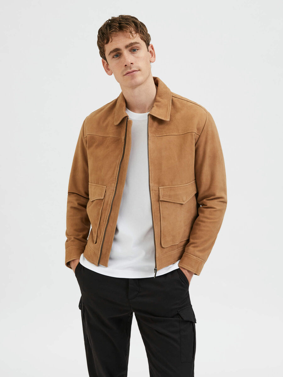 Selected SUEDE JACKET, Cognac, highres - 16086882_Cognac_003.jpg