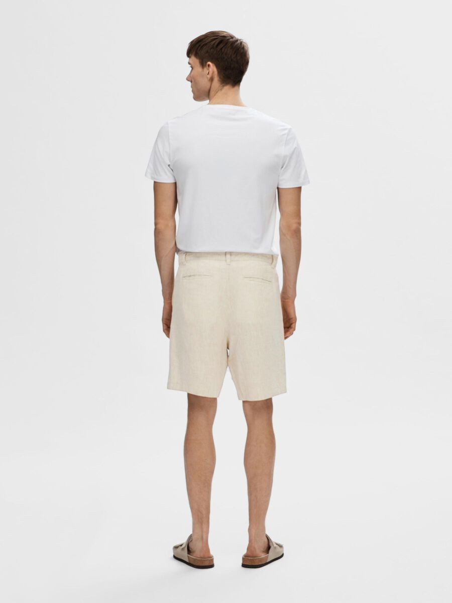 Selected REGULAR FIT LINEN BLEND SHORTS, Pure Cashmere, highres - 16092314_PureCashmere_1077421_004.jpg