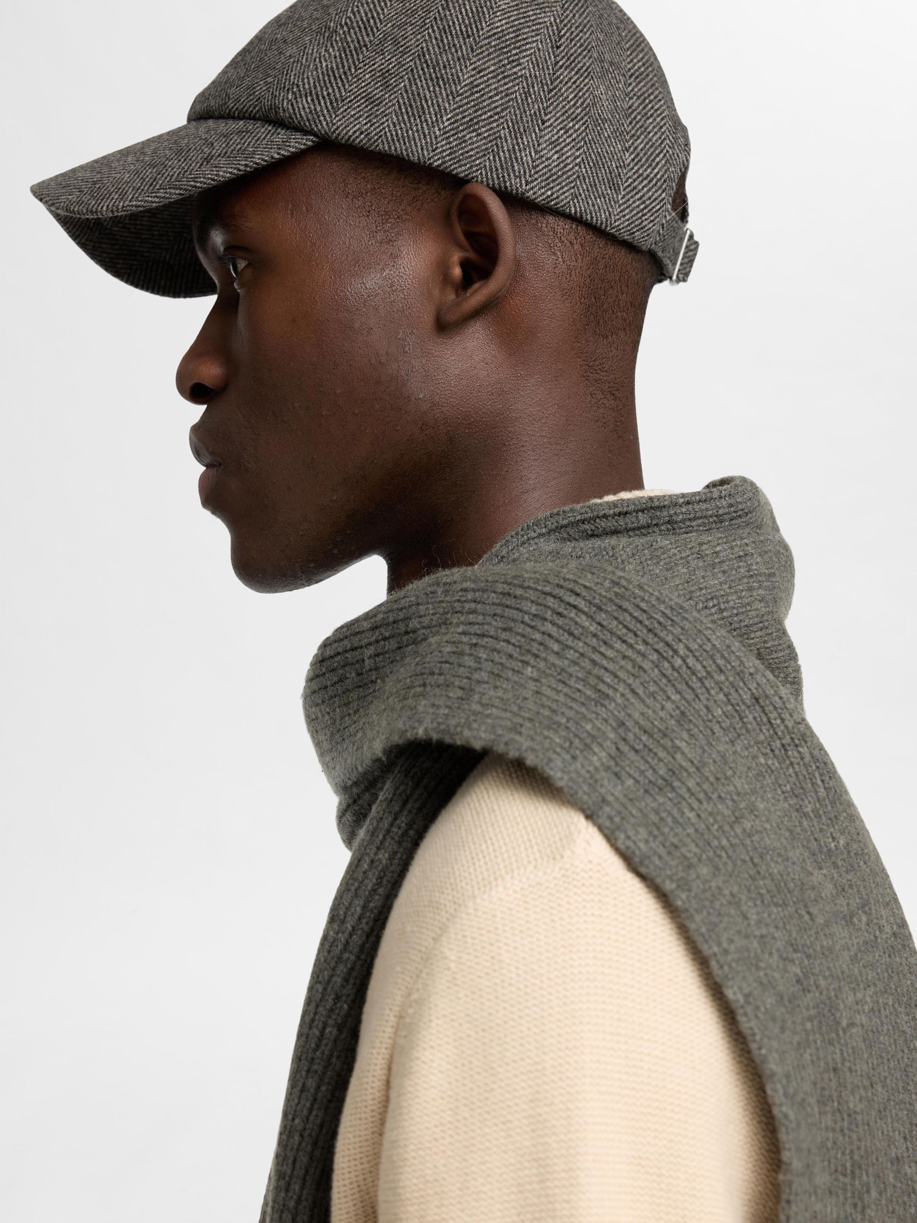 100 WOOL CAP Grey SELECTED HOMME