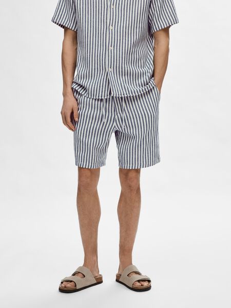 Selected STRIPETE BOMULL SHORTS, Dark Sapphire, highres - 16091289_DarkSapphire_1056027_003.jpg