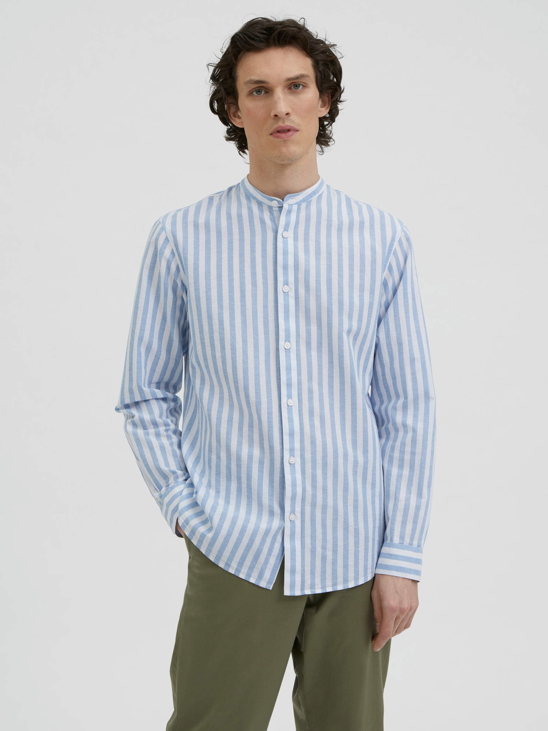 Long-sleeved linen shirt | Selected