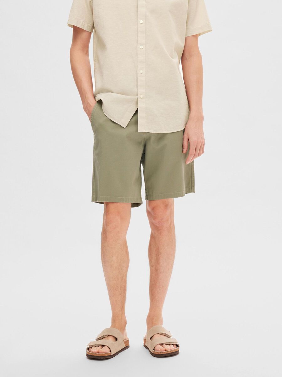 Selected REGULAR FIT FLEX SHORTS, Vetiver, highres - 16092256_Vetiver_003.jpg