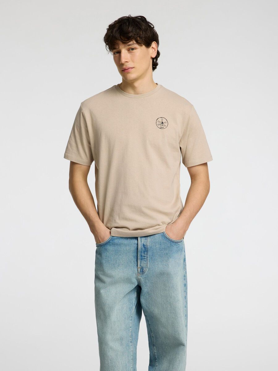 Selected REGULAR FIT PRINT T-SHIRT, Pure Cashmere, highres - 16099318_PureCashmere_1221893_003.jpg