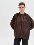 Selected SATIN COL MAO - CHEMISE, Coffee Bean, highres - 16075383_CoffeeBean_008.jpg