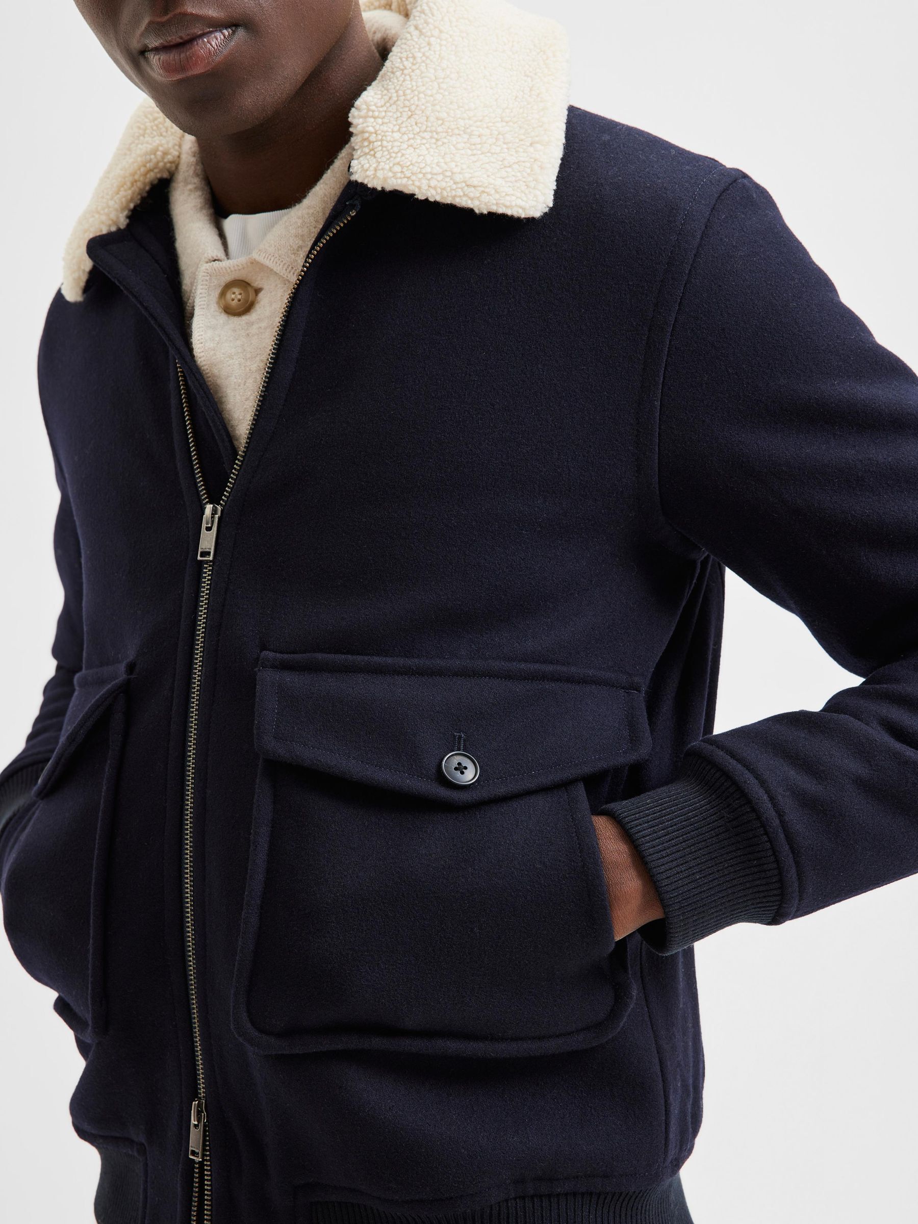 high collar bomber jacket