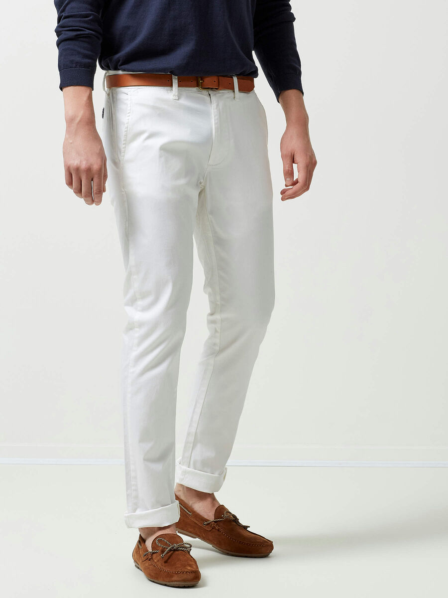 Selected SLHYARD SLIM FIT - CHINOS, Bright White, highres - 16054047_BrightWhite_003.jpg